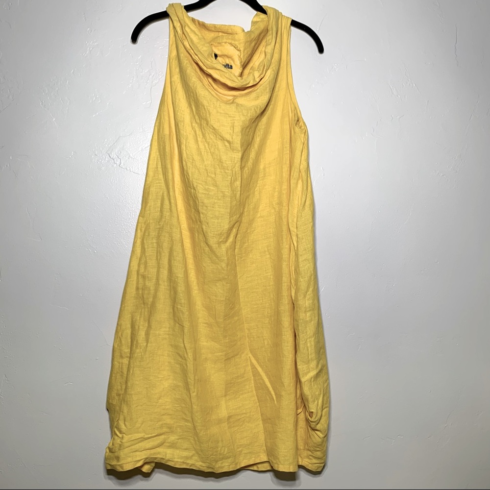 Yuvita Linen Lagenlook Cowl Neck Dress